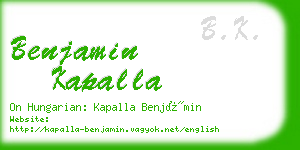 benjamin kapalla business card